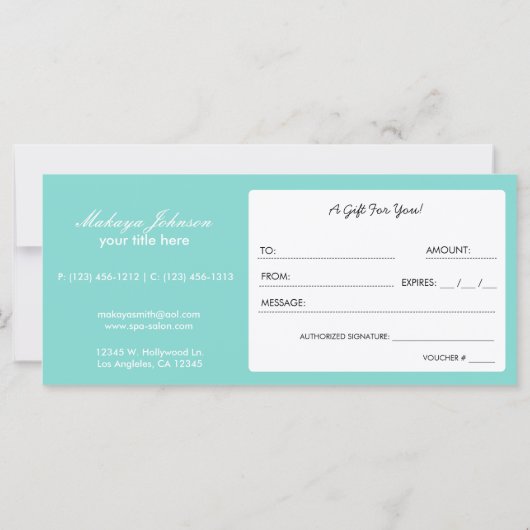 Eleganter Aquamarin Blue und Gray Zickzack Geschen (Rückseite)