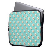 Eleganter Aquamarin & Perlen Laptop-Sieb Laptopschutzhülle (Vorderseite Links)