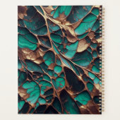 Eleganter Aquamarin- und Goldmarmor mit Bronze-Nam Planer (Rückseite)