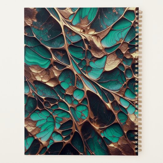 Eleganter Aquamarin- und Goldmarmor mit Bronze-Nam Planer (Rückseite)