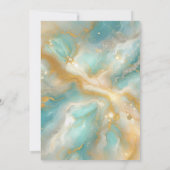 Eleganter Aquamarine Marmor Gold Glitzer Sweet 16 Einladung (Rückseite)