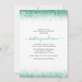Eleganter Aquamariner Abschluss 4 Foto Einladung (Rückseite)