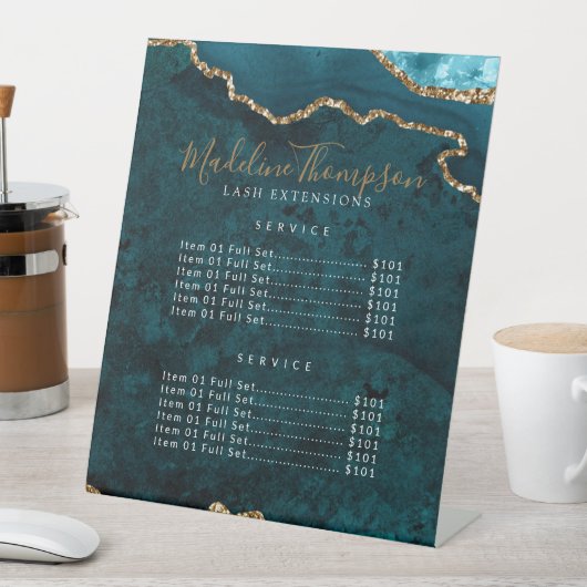 Eleganter Aquamariner Agate Geode Marble Services Sockelschild (In Situ)