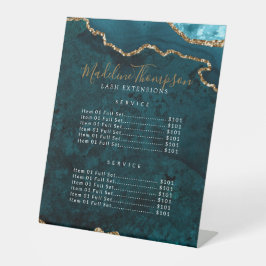 Eleganter Aquamariner Agate Geode Marble Services  Sockelschild