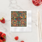 Eleganter Aquamariner "Aztec Dream" Feierlicher Co Serviette (Beispiel)