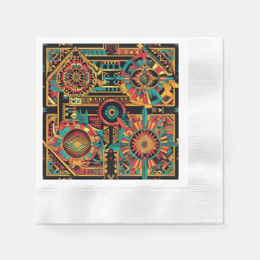 Eleganter Aquamariner "Aztec Dream" Feierlicher Co Serviette (Vorderseite)
