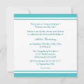 Eleganter aquamariner blauer 16. einladung (Rückseite)