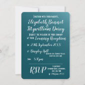 Eleganter Aquamariner blauer Abend Einladung (Vorderseite)