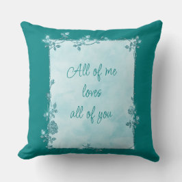 Eleganter Aquamariner Blauer Rahmen Kissen