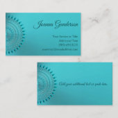 Eleganter aquamariner blaues GrünMandala Visitenkarte (Vorne/Hinten)