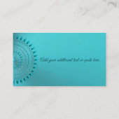 Eleganter aquamariner blaues GrünMandala Visitenkarte (Rückseite)