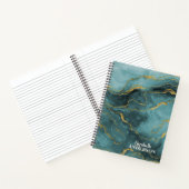 Eleganter Aquamariner Blue Agate Geode Marble Mono Notizblock (Innenseite)