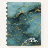 Eleganter Aquamariner Blue Agate Geode Marble Mono Notizblock (Vorderseite)