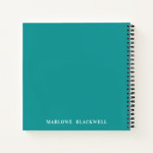 Eleganter Aquamariner Blue Green Monogram Silver G Notizblock (Rückseite)