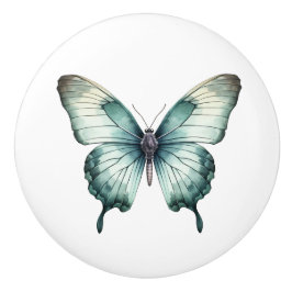 Eleganter Aquamariner Butterfly Türkis Blue Drawer Keramikknauf