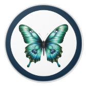 Eleganter Aquamariner Butterfly Türkis Blue Drawer Keramikknauf (Vorderseite)