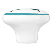 Eleganter Aquamariner Butterfly Türkis Blue Drawer Keramikknauf (Seitenansicht)