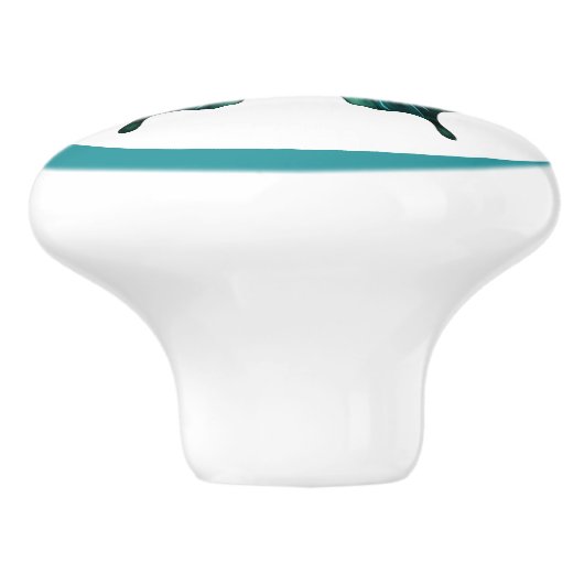 Eleganter Aquamariner Butterfly Türkis Blue Drawer Keramikknauf (Seitenansicht)