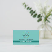Eleganter Aquamariner Chic mit Beruflichem Logo un Visitenkarte (Stehend Vorderseite)