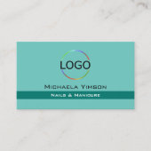 Eleganter Aquamariner Chic mit Beruflichem Logo un Visitenkarte (Vorderseite)