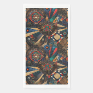 Eleganter Aquamariner Gast "Alte indigene Chronike Serviette