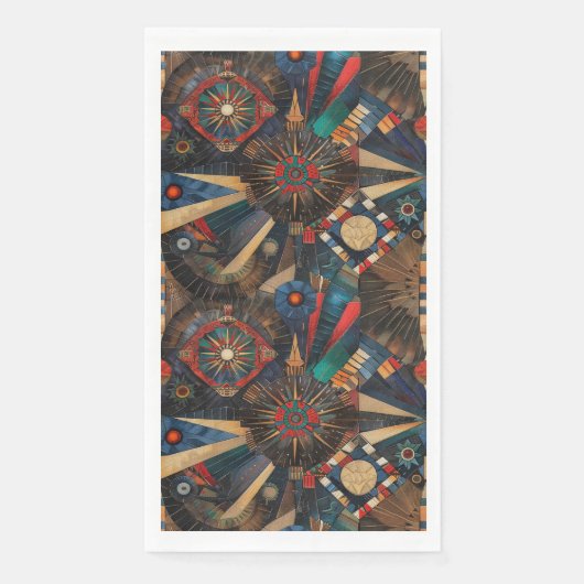 Eleganter Aquamariner Gast "Alte indigene Chronike Serviette (Vorderseite)