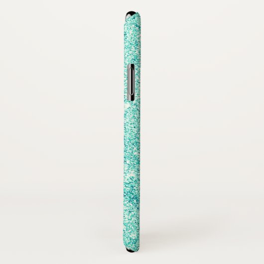 Eleganter aquamariner Glitzer Case-Mate iPhone Hülle (Hinten/Rechts)