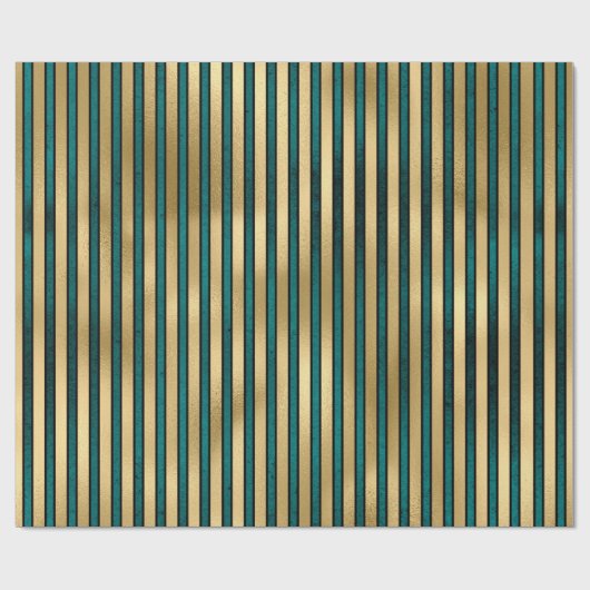 Eleganter Aquamariner Glitzer gestreift formaler C Geschenkpapier (Flach)