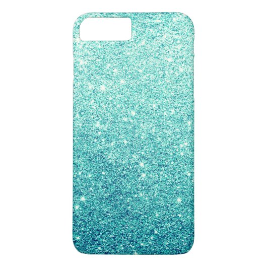 Eleganter Aquamariner Glitzer Luxus Case-Mate iPhone Hülle (Rückseite)