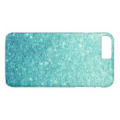 Eleganter Aquamariner Glitzer Luxus Case-Mate iPhone Hülle (Rückseite (Horizontal))