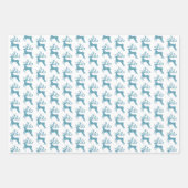 Eleganter Aquamariner Glitzer Silhouette Geschenkpapier Set (Vorderseite 3)