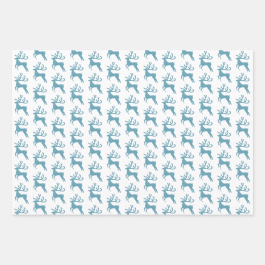 Eleganter Aquamariner Glitzer Silhouette Geschenkpapier Set (Vorderseite 3)