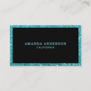 Eleganter Aquamariner Glitzer Sparkle Business Car Visitenkarte