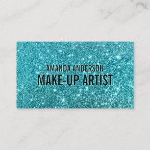 Eleganter Aquamariner Glitzer Sparkle Business Car Visitenkarte