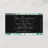 Eleganter Aquamariner Glitzer Sparkle Starts Schwa Visitenkarte (Rückseite)