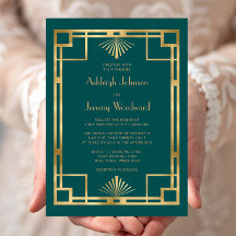 Eleganter Aquamariner Goldgeo Vintager Deko-Hochze