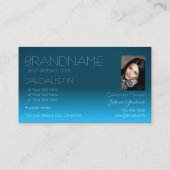 Eleganter Aquamariner Gradient Chic Mirror Schrift Visitenkarte (Rückseite)