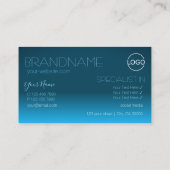 Eleganter Aquamariner Gradient Chic Mirror Schrift Visitenkarte (Rückseite)