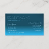 Eleganter Aquamariner Gradient Mirror Schriftart C Visitenkarte (Rückseite)