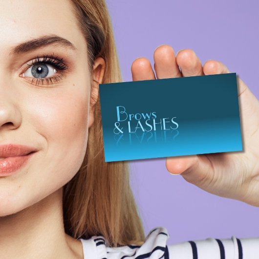 Eleganter Aquamariner Gradient Mirror Schriftart C Visitenkarte