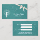 Eleganter aquamariner grüner Löwenzahn des Rabattkarte (Vorne/Hinten)