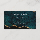 Eleganter Aquamariner grüner Marmor Agate Geode Treuekarte (Rückseite)