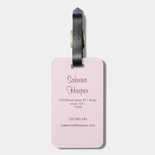 Eleganter Aquamariner grüner Tropfen Glitzer Mit M Gepäckanhänger (Rückseite vertikal)