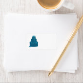 Eleganter Aquamariner Hochzeitstorte Adressaufkleber (Insitu)