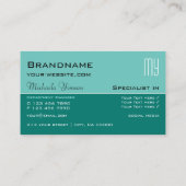 Eleganter Aquamariner Klassiker mit Beruflichen In Visitenkarte (Rückseite)