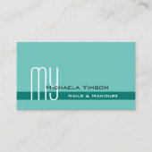 Eleganter Aquamariner Klassiker mit Beruflichen In Visitenkarte (Vorderseite)