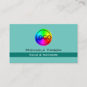 Eleganter Aquamariner klassischer Chic mit Berufli Visitenkarte (Vorderseite)