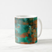 Eleganter Aquamariner Kupfer Abstrakt Chic Kaffeetasse (VorderseiteRechts)