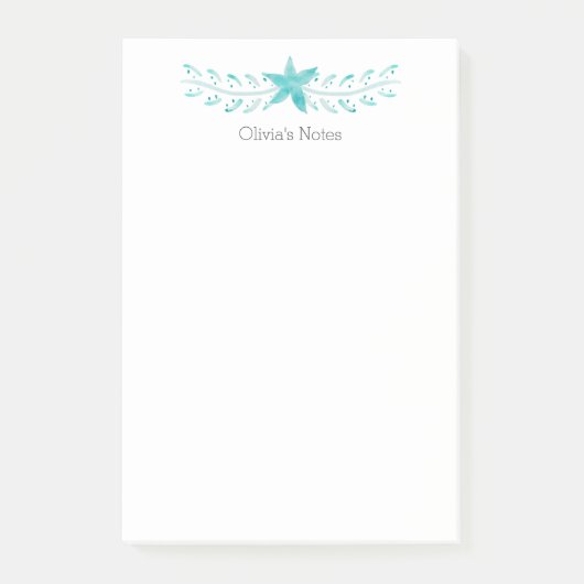 Eleganter Aquamariner Küstensee Post-it Klebezettel (Vorderseite)