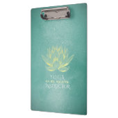 Eleganter Aquamariner Lotus Yoga Mediation-Lehrer Klemmbrett (Links)